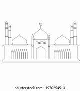 Mosqui Domes Minaret Coloring Page Design Stock Vector Royalty Free  sketch template