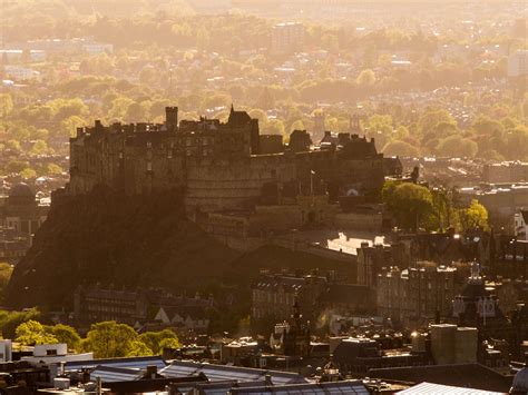 castle, edinburgh, edinburgh castle, golden hour, scotland, sunset ...