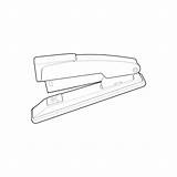 Premium Vector  Stapler In Line art Style Isolated On White sketch template