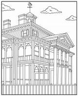 Coloring Mansion Pages Adult Printable Colouring Architecture Mansions  sketch template