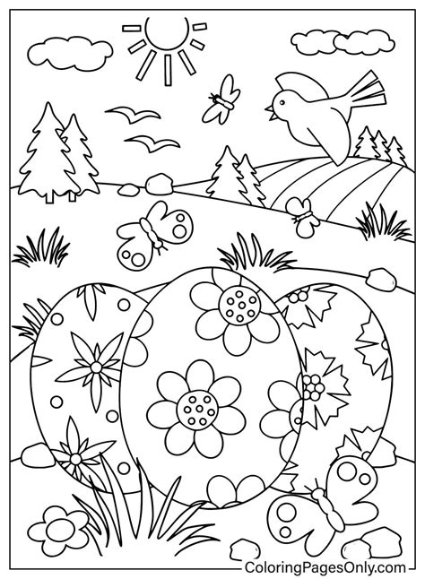 Free Printable Easter Eggs Coloring Page - Free Printable Coloring Pages