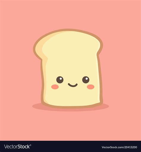 Cute slice loaf bread cartoon Royalty Free Vector Image