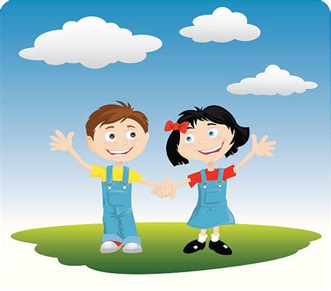 Two Friends Holding Hands Cartoon Illustrations, Royalty-Free Vector ...