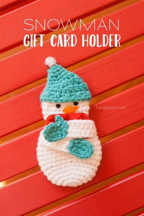 Snowman Gift Card Holder Crochet Pattern - One Dog Woof