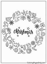 Christmas Ornaments Wreath Coloring Page  Free Printable Pages sketch template