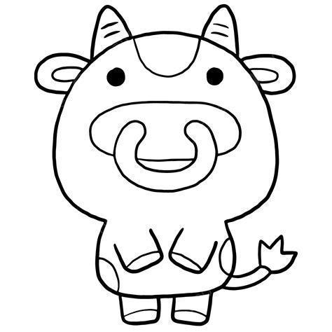 Cow Animal Cartoon Doodle Kawaii Anime Coloring Page Cute Illustration Drawing Clip Art ...