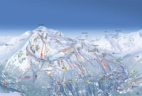 Les Arcs Ski Trail Map - Bourg-St-Maurice France • mappery