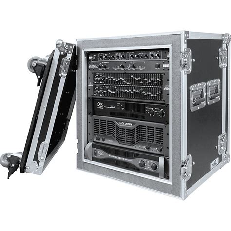 Road Ready RR12UADSW 12U Deluxe Shock Mount Amplifier Rack Case Black | Music123