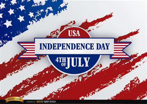 Free Vectors: Independence Day Ribbon grunge USA flag | Vector Open Stock