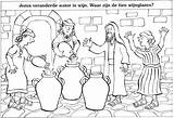 Jesus Turning Water Into Wine Coloring Page Pages sketch template