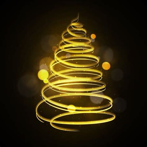 Free Vector | Light trail christmas tree