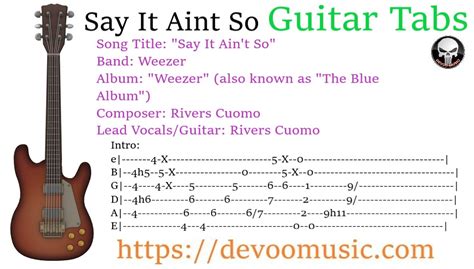 Say It Aint So Guitar Tabs Best By Weezer 00 - GUITAR KNOWLEDGE