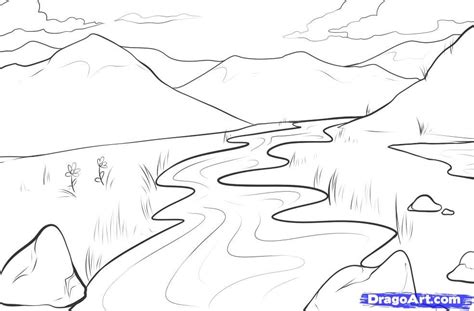 How to Draw a Field, Step by Step, Landscapes, Landmarks & Places, FREE ...