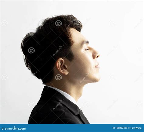 Side View of Young Handsome Man Face Stock Image - Image of brain ...