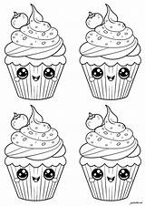 Four Cute cupcakes  Cupcake And Cake Coloring Pages For Adults sketch template