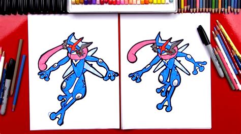 How To Draw Ash-Greninja From Pokemon - Art For Kids Hub