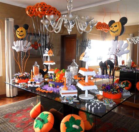 Autumn party theme with Mickey Halloween Birthday Decorations, Table Halloween, Disney Halloween ...