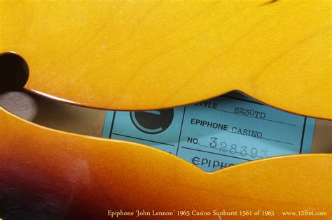 Epiphone Casino John Lennon Limited Thinline Archtop | www.12fret.com