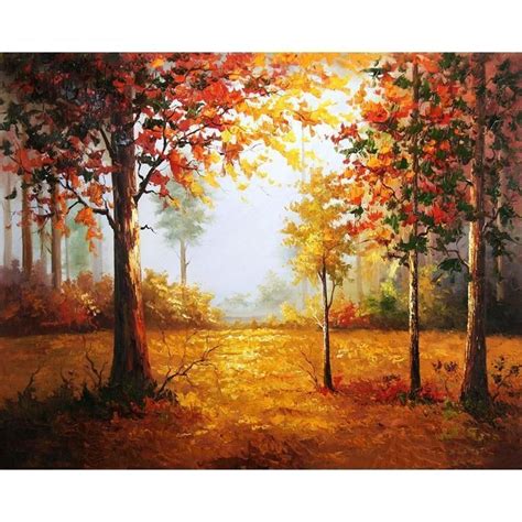 DIY Paint By Numbers Autumn Landscape Painting Kit | Fall landscape ...