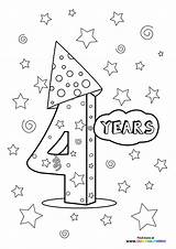 Happy 4th Birthday  Coloring Pages For Kids sketch template