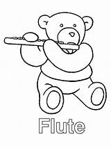 Flute coloring pages sketch template