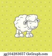14 Polka Dots Background With Cute Baby Sheep Clip Art | Royalty Free - GoGraph