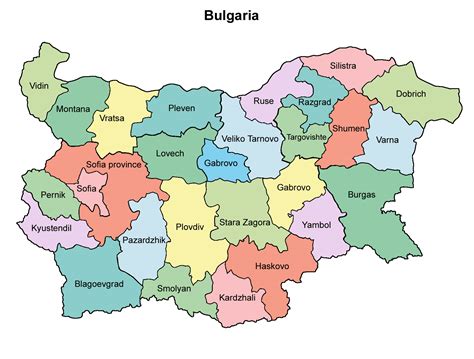Political map of Bulgaria | Clipart Nepal