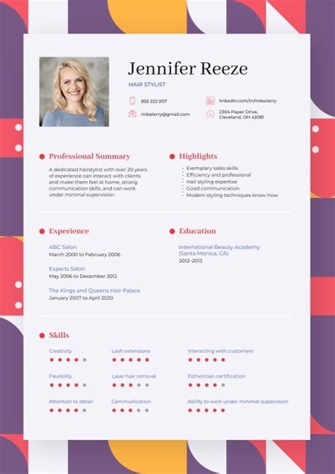 Hair Stylist Resume Sample and Tips | SkillHub