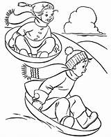 Sledding Coloring Pages sketch template