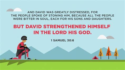 Bible Art 1 Samuel 28-31 David strengthened himself in the LORD his God ...