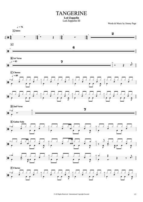 Tangerine Tab by Led Zeppelin (Guitar Pro) - Full Score | mySongBook