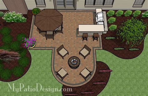 530 sq. ft. - Creative Backyard Patio Design with Grill Station-Bar | Patio layout, Backyard ...