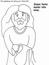 Turning water into wine coloring Pages sketch template