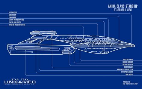 Akira Class Starship Schematic - Starboard View by NapalmKing