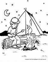 Campfire Night Coloring Page  Free Printable Pages sketch template