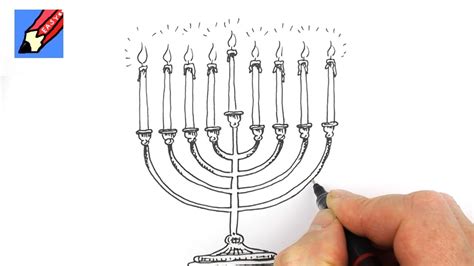 How to Draw a Hanukkah Menorah Real Easy - YouTube