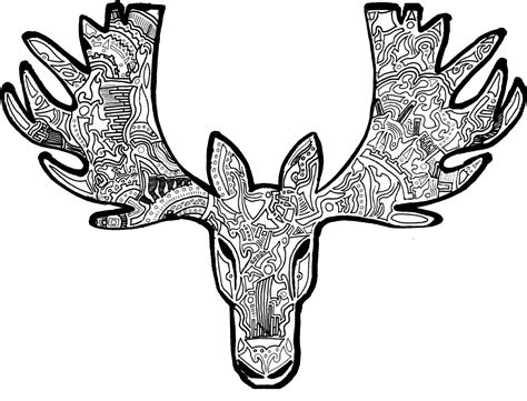 Moose Line Art Drawing Black And White Clip Art Png 8 - vrogue.co