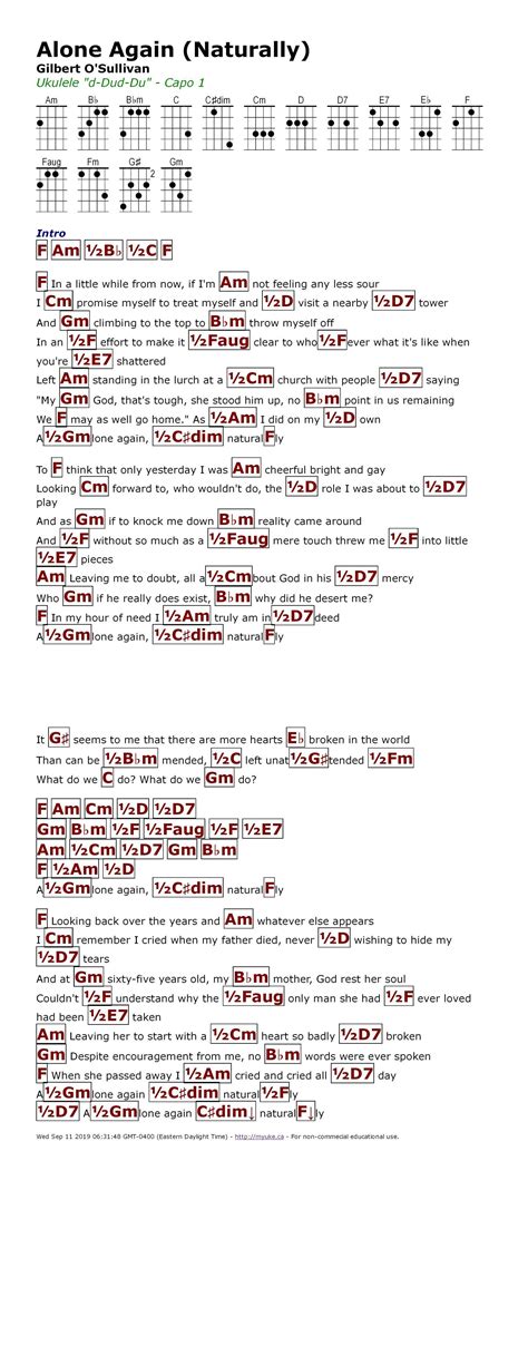 Alone Again Naturally Guitar Chords | Best Guitar Sheet Music
