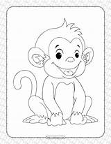 Cute Monkey Coloring Pages sketch template