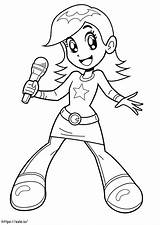 Cute Singer coloring Page sketch template