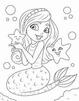 Coloring Pages Of Mermaid sketch template