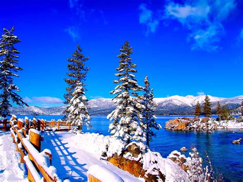 Sand Harbor Lake Tahoe with Snow | T&K Images - Fine Art Photography