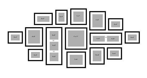 Gallery Wall Template With Sizes - Printable Word Searches
