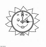 Sundial Surrounded Sketch Coloring Page sketch template