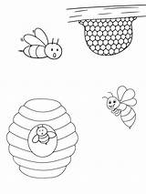 Beehive And Honey Bees Coloring Page  Free Printable Pages sketch template