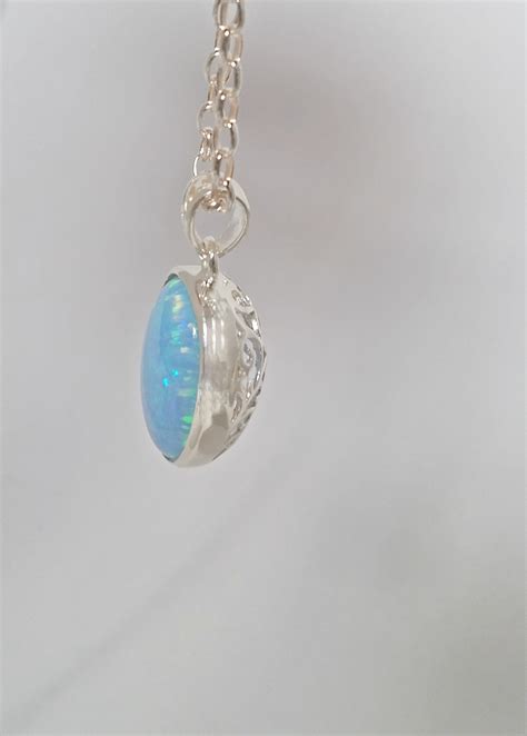 Sterling Silver Opal Pendant - DM Jewellery Design