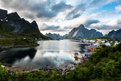 Reine,Norwegian Fishing Village at the Lofoten Islands in Norway. Stock Photo - Image of ...