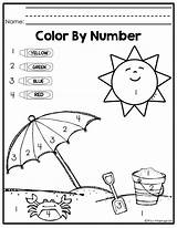 Color By Number Kindergarten Printable sketch template