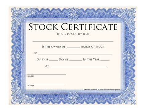 Stock Certificate Template | Eqvista