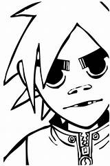 Gorillaz 2d Coloring Pages sketch template